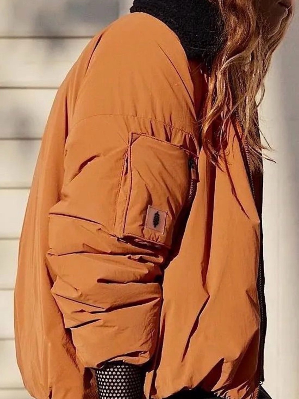 Free People outpost Bomber Jacket Cider / Rust Brown - Picture 2 of 4